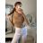 Women's Long Sleeve Sweater (S / M ONE SIZE) ITALIAN FASHION IMM219072 red S/M