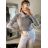Women's Long Sleeve Sweater (S / M ONE SIZE) ITALIAN FASHION IMM219072 red S/M