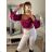 Women's Long Sleeve Top (S/M ONE SIZE) ITALIAN FASHION IMM22LS17258 purple S/M