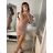 Šaty elegantní dlouhý rukáv dámské (S/M ONE SIZE) ITALSKÁ MÓDA IMM22SARA pink S/M