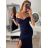 Elegant formal dress with straps for women (S / M ONE SIZE) ITALIAN FASHION IM321576 Wine S/M
