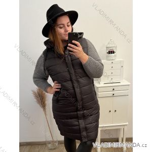 Vest with hood winter women's plus size (2XL-6XL) EGRET EGR22W11620