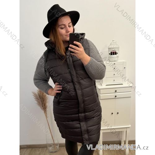 Vesta s kapucí zimní dámská nadrozměr (2XL-6XL) EGRET EGR22W11620 black 3XL