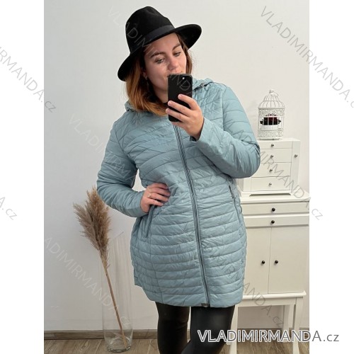 Plus Size Quilted Hooded Jacket (5XL-9XL) Victoria rossi ELR22ROSSi22-10 Light blue 5XL