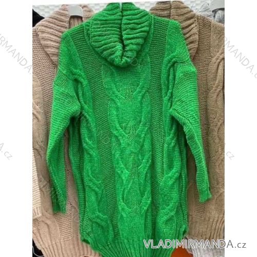 Svetr pletený oversize s rolákem dlouhý rukáv dámský (S/M/L ONE SIZE) ITALSKÁ MÓDA IMWD223672