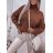 Svetr pletený dlouhý rukáv dámské (S/M ONE SIZE) ITALSKÁ MÓDA IMWAA223623