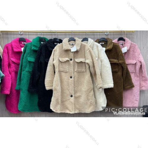 Women's Long Sleeve Teddy Coat (S/M ONE SIZE) ITALIAN FASHION IMWL22015