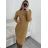 Summer long sleeve flowered women's dress (UNI S / L) ITALIAN FASHION IMK20150 S/M béžová