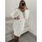Summer long sleeve flowered women's dress (UNI S / L) ITALIAN FASHION IMK20150 S/M béžová