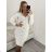 Summer long sleeve flowered women's dress (UNI S / L) ITALIAN FASHION IMK20150 S/M béžová