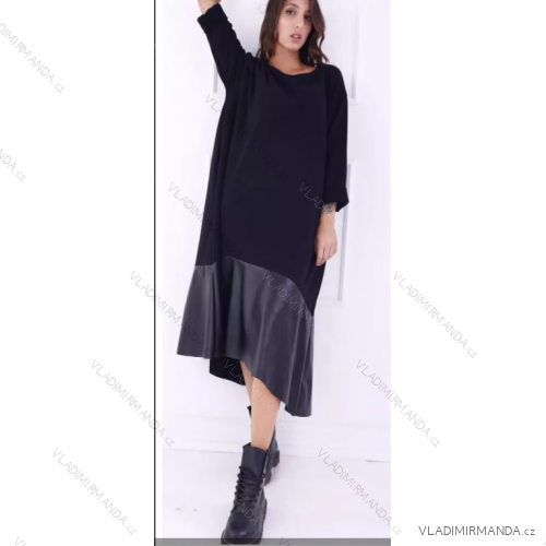 Šaty oversize dlouhý rukáv dámské (S/M ONE SIZE) ITALSKÁ MÓDA IMPLI2220699felpato