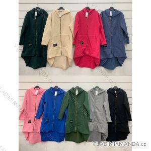 Women's Warm Extended Zip Long Sleeve Sweatshirt (S/M ONE SIZE) ITALIAN FASHION IMWY22235
