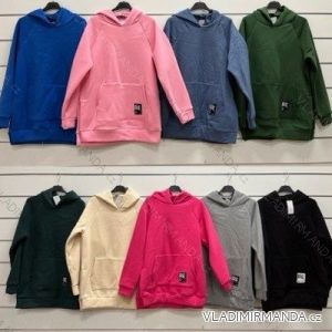 Mikina teplá prodloužená na zip dlouhý rukáv dámská (S/M ONE SIZE) ITALSKÁ MÓDA IMWY22235