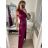 Šaty plesové dlouhé elegantní bez rukávu dámské (S/M ONE SIZE) ITALSKÁ MÓDA IMPBB22B22876 S/M Wine
