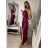 Šaty plesové dlouhé elegantní bez rukávu dámské (S/M ONE SIZE) ITALSKÁ MÓDA IMPBB22B22876 S/M Wine