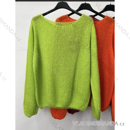 Svetr úpletový dlouhý rukáv dámský (S/M ONE SIZE) ITALSKÁ MÓDA IMP22003000070