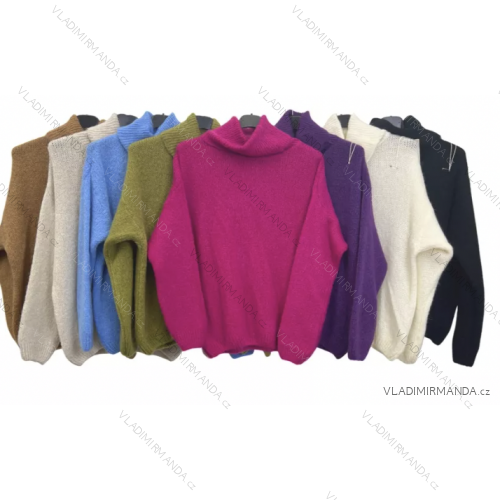 Svetr úpletový dlouhý rukáv dámský (S/M ONE SIZE) ITALSKÁ MÓDA IMP22003000070