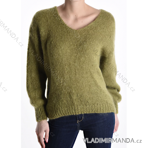 Svetr úpletový dlouhý rukáv dámský (S/M ONE SIZE) ITALSKÁ MÓDA IMP22003000070