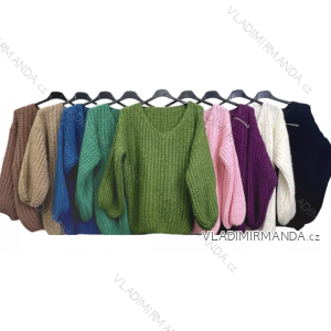 Svetr úpletový dlouhý rukáv dámský (S/M ONE SIZE) ITALSKÁ MÓDA IMP22003000070