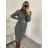 Women's Long Sleeve Turtleneck Knitted Dress (S/M ONE SIZE) ITALIAN FASHION IMWAA223600