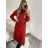 Women's Belted Long Sleeve Knitted Turtleneck Dress (S/M ONE SIZE) ITALIAN FASHION IM422NOEMI