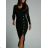 Summer long sleeve flowered women's dress (UNI S / L) ITALIAN FASHION IMK20150