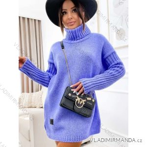 Women's Knitted Warm Turtleneck Oversize Long Sleeve Sweater (S/M/L ONE SIZE) ITALIAN FASHION IMWL22042