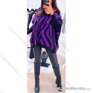Women's Oversize Long Sleeve Knitted Sweater (S/M/L ONE SIZE) ITALIAN FASHION IMWL22044