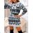 Summer long sleeve flowered women's dress (UNI S / L) ITALIAN FASHION IMK20150