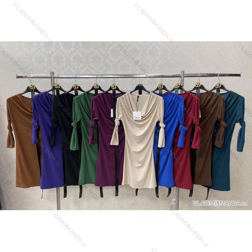 Šaty košilové 3/4 rukáv dámské tenké (uni s-l) ITALSKá MóDA IMWD201619