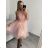 Šaty společenské elegantní plesové dámské (S/M ONE SIZE) ITALSKÁ MÓDA IMM2019805 S/M light pink