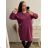 Women's Warm Long Sleeve Dress (L / XL ONE SIZE) ITALIAN FASHION IM421MIA 3xl / 4xl purple