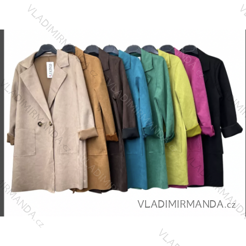Women's Autumn Leather Long Sleeve Coat (S/M ONE SIZE) ITALIAN FASHION IMPLM2255500