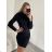 Women's Knitted Carmen Turtleneck Long Sleeve Dress (S/M, L/XL ONE SIZE) ITALIAN IM422A-82356
