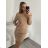 Women's Knitted Carmen Turtleneck Long Sleeve Dress (S/M, L/XL ONE SIZE) ITALIAN IM422A-82356
