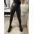Legíny dlouhé koženkové dámské (S-XL) ITALSKÁ MÓDA IMM22FD6872 black M