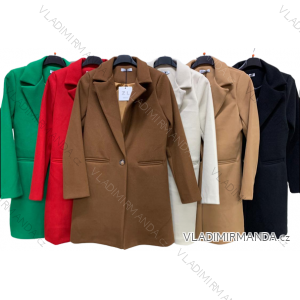 Kabát flaušový dlouhý rukáv dámský (M-2XL) ITALSKÁ MÓDA IMC22888