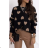 Women's Stand Collar Long Sleeve Knitted Sweater (S/M ONE SIZE) ITALIAN FASHION IMPLI228596