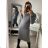 Women's Long Sleeve Knitted Dress (S/M ONE SIZE) ITALIAN FASHION IMWAA223333 S/M black
