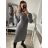 Women's Long Sleeve Knitted Dress (S/M ONE SIZE) ITALIAN FASHION IMWAA223333 S/M black