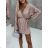Šaty elegantní třpytivé dlouhý rukáv dámské (S/M ONE SIZE) ITALSKÁ MÓDA IMWDD223941