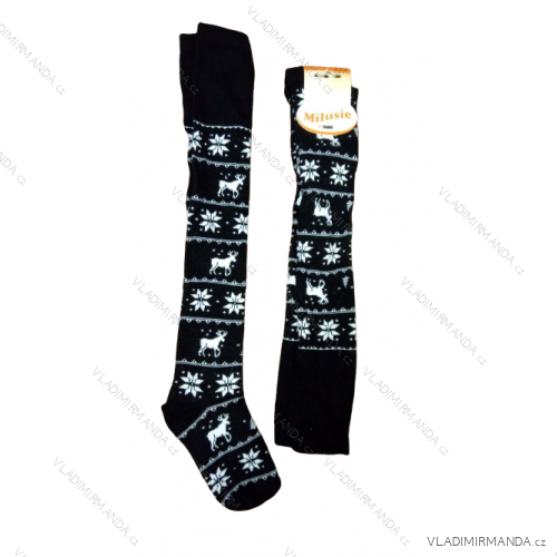 Knee socks with bow women (one size) ZAKOLANOWKI MILENA DPP20010 black 24-27