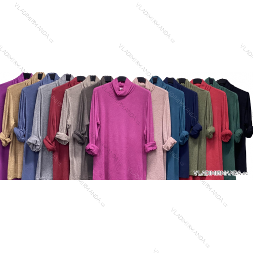 Women's Long Sleeve Shirt Dress (S/M/L ONE SIZE) ITALIAN FASHION IMC22658
