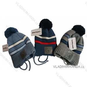 Čepice s bambulí zimní kojonecká dětská chlapecká (9-14 let) PERFECT POLSKÁ MÓDA PV920301