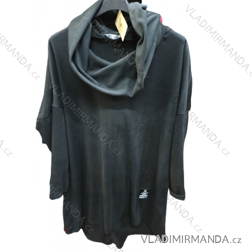 Hoodie Velvet Hooded Long Sleeve Women's Plus Size Dress (L/XL/2XL ONE SIZE) ITALIAN FASHION IM4221269