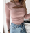 Women's Stand Collar Long Sleeve Knitted Sweater (S/M ONE SIZE) ITALIAN FASHION IMPLI228596