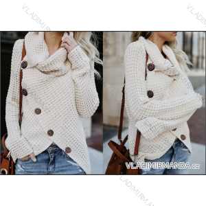 Women's Stand Collar Long Sleeve Knitted Sweater (S/M ONE SIZE) ITALIAN FASHION IMPLI228596