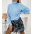 Women's Stand Collar Long Sleeve Knitted Sweater (S/M ONE SIZE) ITALIAN FASHION IMPLI228596