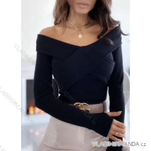 Women's Stand Collar Long Sleeve Knitted Sweater (S/M ONE SIZE) ITALIAN FASHION IMPLI228596