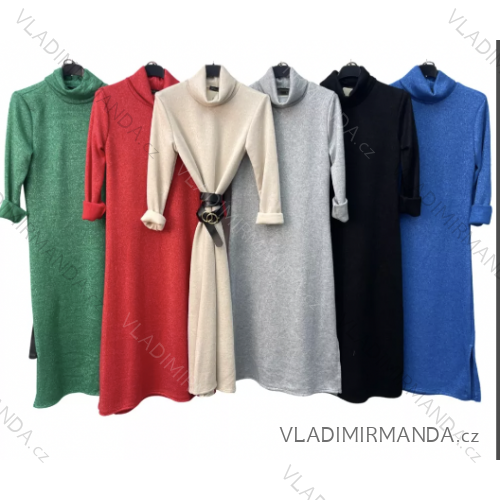 Svetr úpletový dlouhý rukáv dámský (S/M ONE SIZE) ITALSKÁ MÓDA IMP22003000070